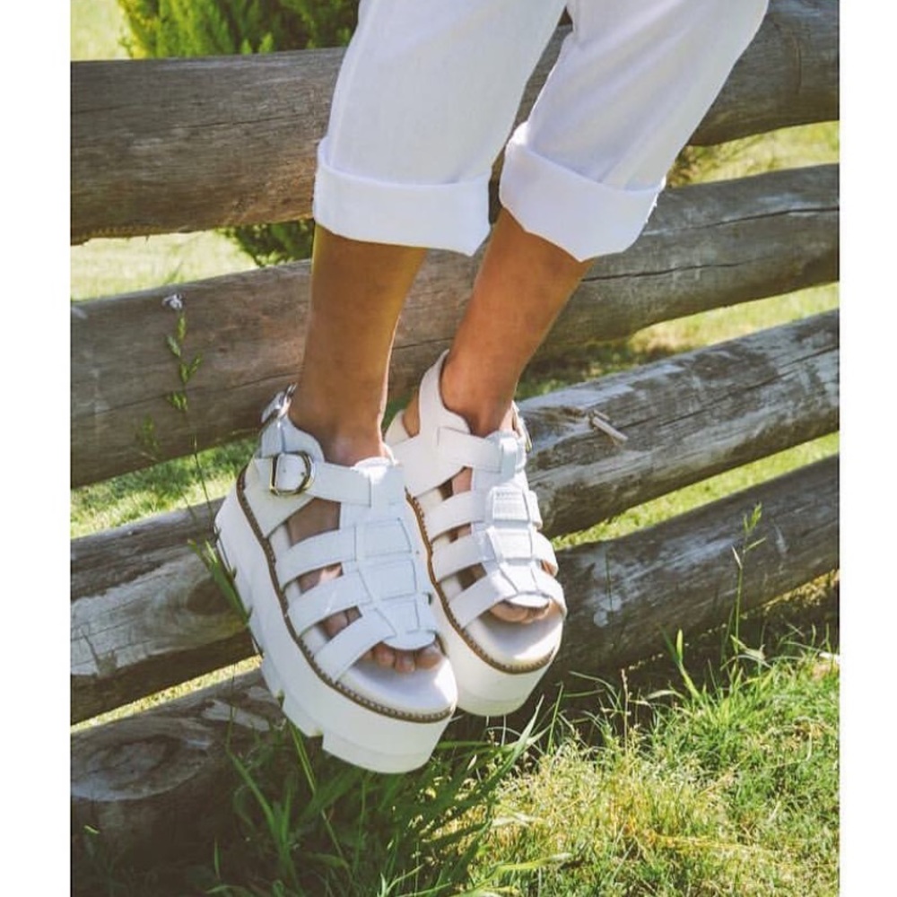 Leather Platform Sandals - image 4